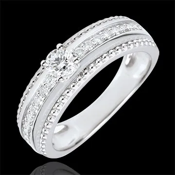 Solitärring - Fleur de Sel - Zweifacher Ring - 0.18 Karat