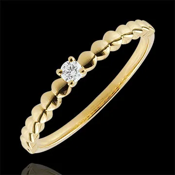 Inel Solitaire Bomboane aur galben de 18K - 0.05 carate
