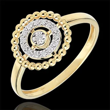 Inel Floare de Sare - cerc - aur galben de 18K