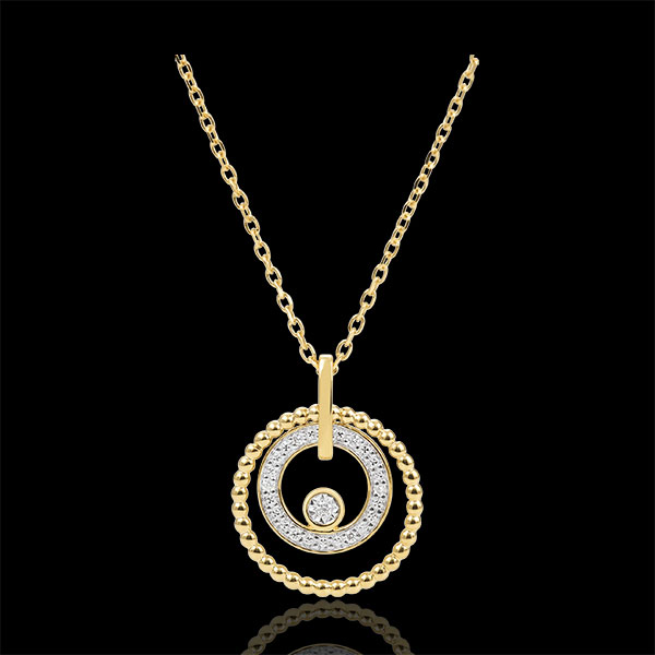 Colier aur galben de 18K şi diamante - Floare de Sare - cerc - aur galben de 18K