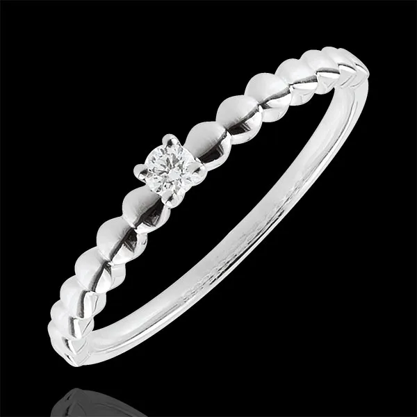 Anillo Solitario Caramelos de Oro - oro blanco 9 quilates 