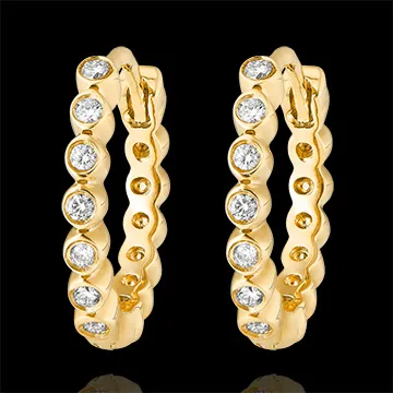 Pendientes Criollos Flor de Sal - Espuma Preciosa - oro amarillo de 18 quilates y diamantes