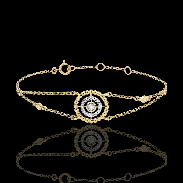 Pulsera Flor de Sal - círculo - oro amarillo 9 quilates y diamantes