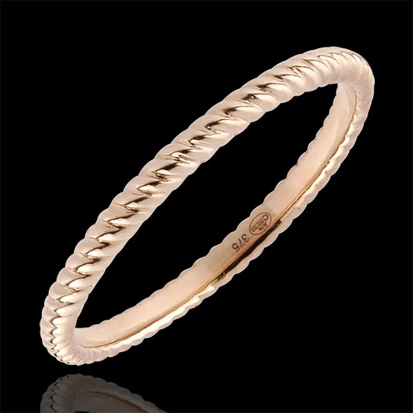 Anillo Cuerda de Oro - oro rosa 9 quilates 