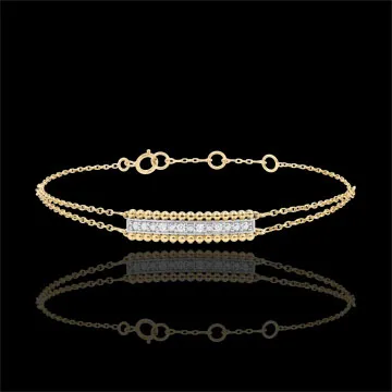 Pulsera Flor de Sal - dos aros - oro amarillo 9 quilates