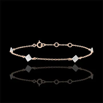 Bracelet Génèse - Diamants Bruts - or blanc et or rose 9 carats