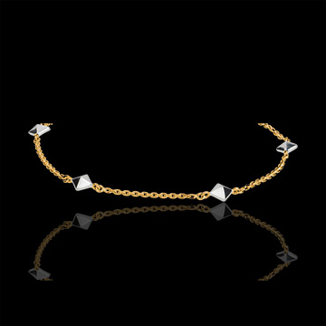 Bracelet Genèse - Diamants bruts bicolore - or jaune 9 carats