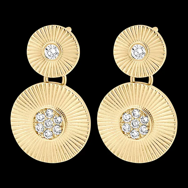 Boucles d'Oreilles Fraîcheur - Sol - or jaune 18 carats et diamants