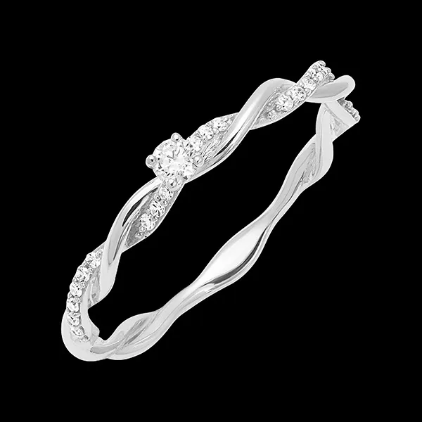 Bague de fiançailles Olympe - or blanc 9 carats et diamants