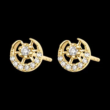 Boucles d’oreilles puces Auralis – Or jaune 9 carats et diamants synthétiques