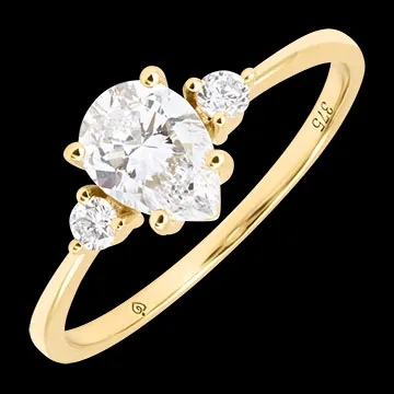 Bague Eloria – Or jaune 9 carats et diamants synthétiques