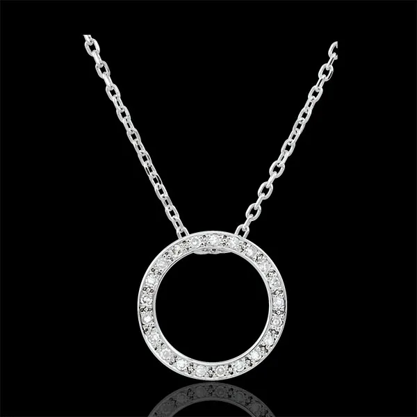 Collier Elisée - 21 diamants - or blanc 9 carats