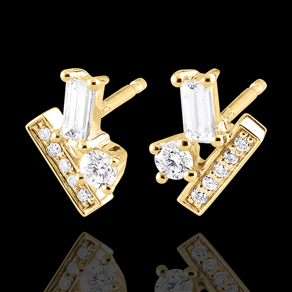Boucles d'oreilles Diamants givrés - or jaune 18 carats