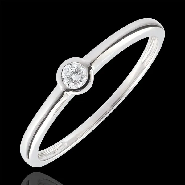 Bague Solitaire Mon diamant - 0.08 carat - or blanc 18 carats