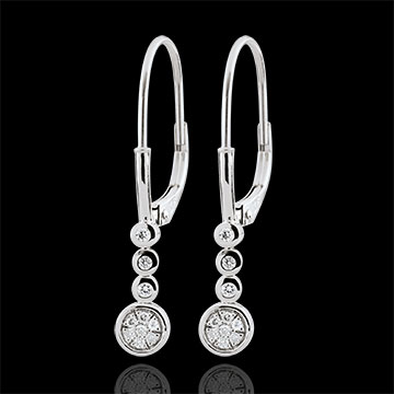 Boucles d'oreilles diamants Irissa - or blanc 9 carats