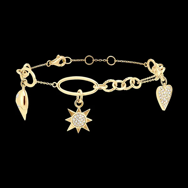 Bracelet Fraîcheur - Talisman - or jaune 18 carats et diamants