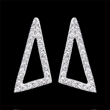 Boucles d'oreilles Equerre astrale - or blanc 18 carats et diamants