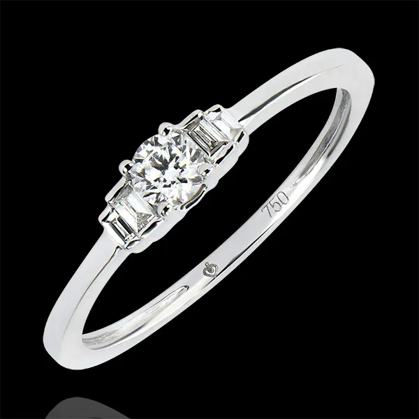 Bague de Fiançailles Abondance - Jayne - or blanc 9 carats et diamants