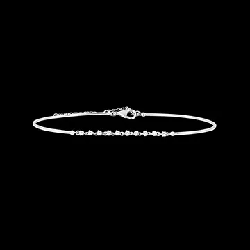 Jonc Gracile - or blanc 18 carats et diamants