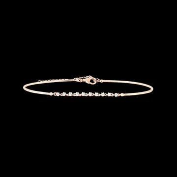 Jonc Gracile - or rose 9 carats et diamants