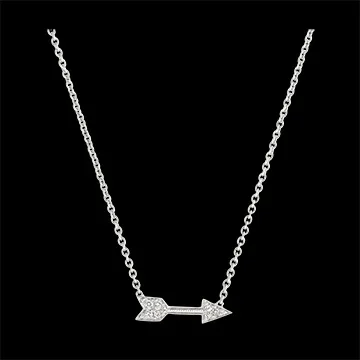 Collier Fraîcheur - Cupidon - or blanc 9 carats et diamants