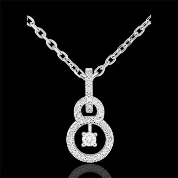Pendentif or blanc 9 carats Scarlet - 31 diamants