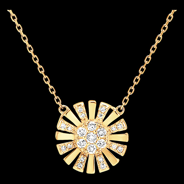 Collier Fraîcheur - Solaire - or jaune 9 carats et diamants