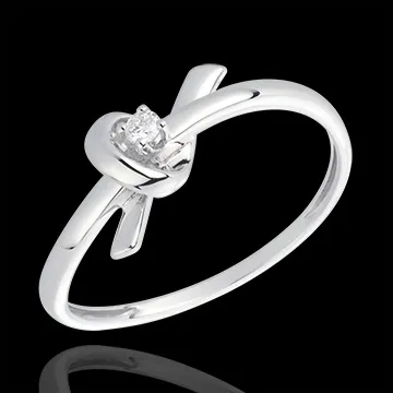 Bague Souvenir or blanc 18 carats et diamant