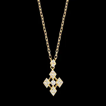 Collier Cassiara – Or jaune 9 carats et diamants synthétiques