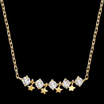 Collier Célestine – Or jaune 9 carats et diamants synthétiques