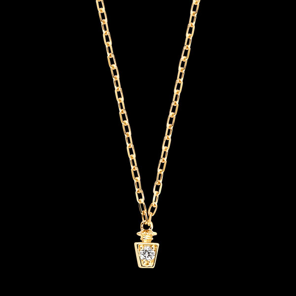 Collier Elixia – Or jaune 9 carats et diamant synthétique