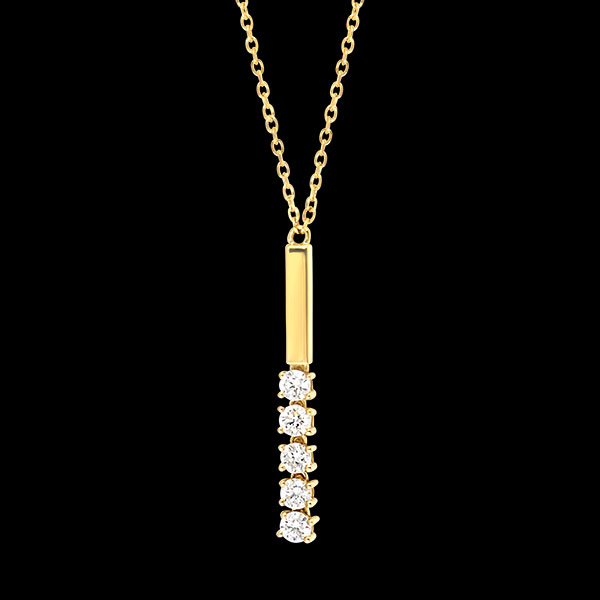 Collier Ondine – Or jaune 9 carats et diamants synthétiques