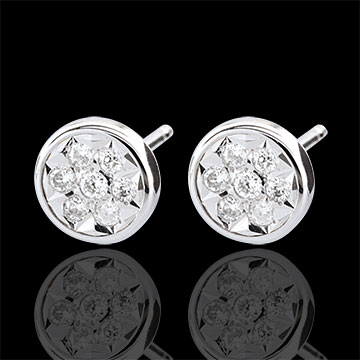 Boucles d'oreilles Elga puces - or blanc 9 carats