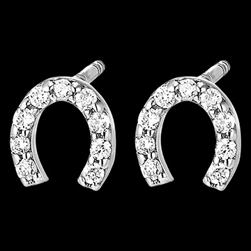 Boucles d'oreilles Fraîcheur - Lucky - or blanc 18 carats et diamants