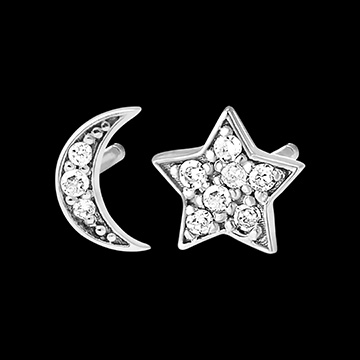 Boucles d'oreilles Fraîcheur - Sirius - or blanc 9 carats et diamants