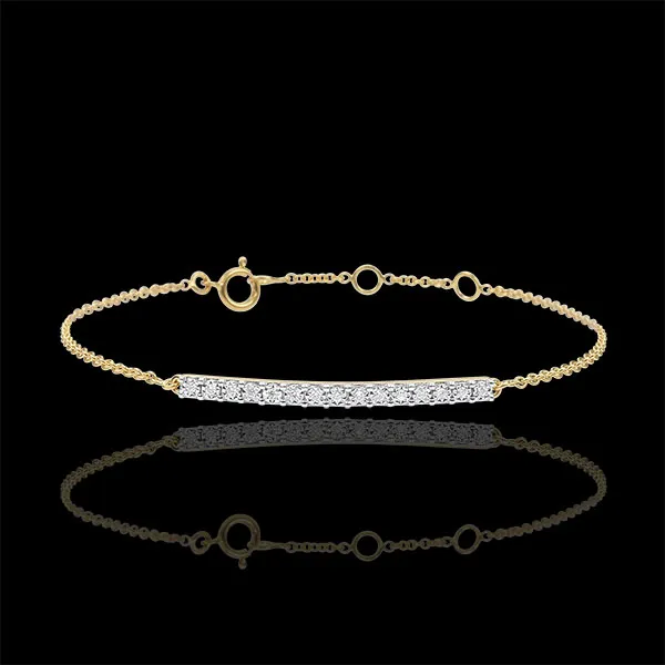 Bracelet or jaune 9 carats Scintillant - 15 diamants
