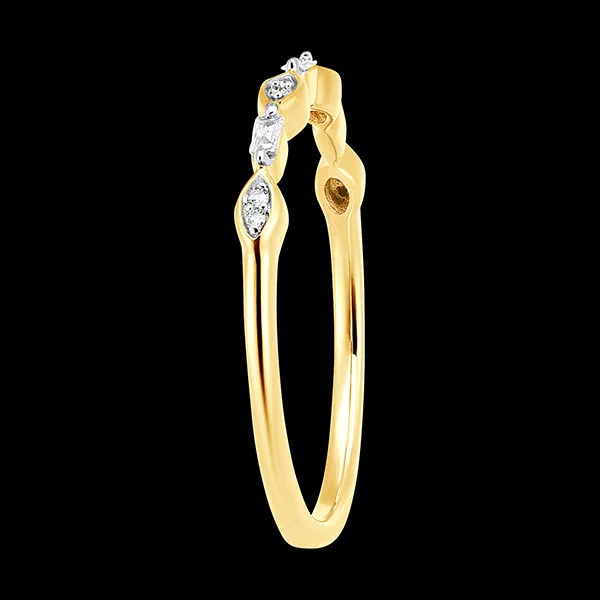 Bague Fraîcheur - Cascade Lumineuse - or jaune 9 carats et diamants