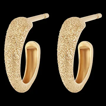 Boucles d'oreilles Fraîcheur - Créoles Diamantées - or jaune 9 carats