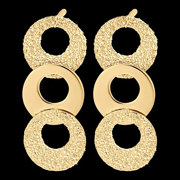 Boucles d'oreilles Puces Fraîcheur - Trio Circulus - or jaune 18 carats 
