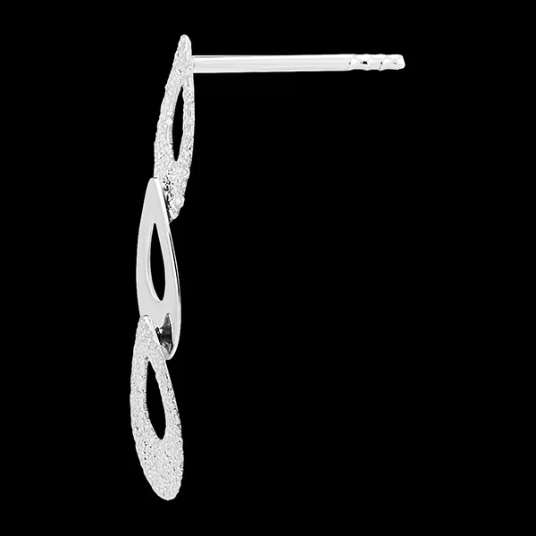 Boucles d'oreilles Puces Fraîcheur - Trio Pira - or blanc 18 carats 