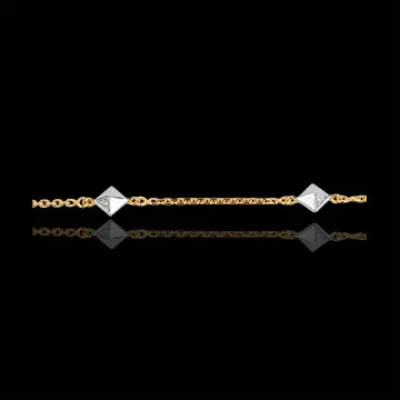 Bracelet Genesis - Rough diamonds bicolor - 9 carat