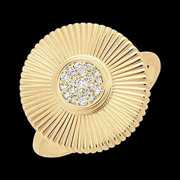 Bague Fraîcheur - Sol - or jaune 9 carats et diamants