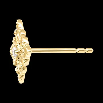 Boucles dâoreilles puces Ăline â Or jaune 9 carats et diamants synthĂ©tiques