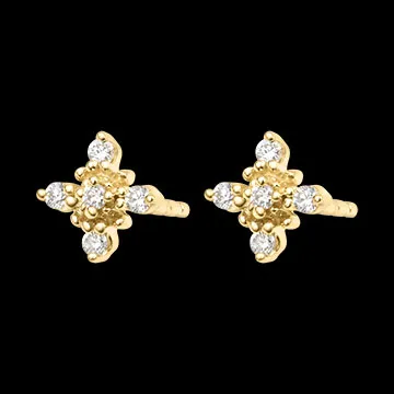 Boucles dâoreilles puces Almira â Or jaune 9 carats et diamants synthĂ©tiques