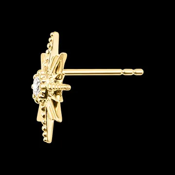 Boucles dâoreilles puces Solarys â Or jaune 9 carats et diamants synthĂ©tiques