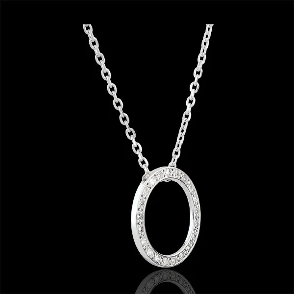 Collier Elisée - 21 diamants - or blanc 9 carats