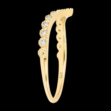 Bague Nova – Or jaune 9 carats, diamants synthétiques