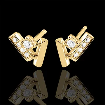 Boucles d'oreilles Diamants glacés - or jaune 18 carats