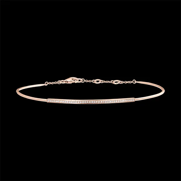 Freshness Bangle Bracelet - Precious Diamonds - pink gold 9 carats and diamonds