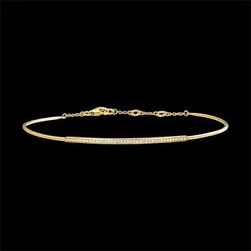 Freshness Bangle Bracelet - Precious Diamonds - yellow gold 9 carats and diamonds